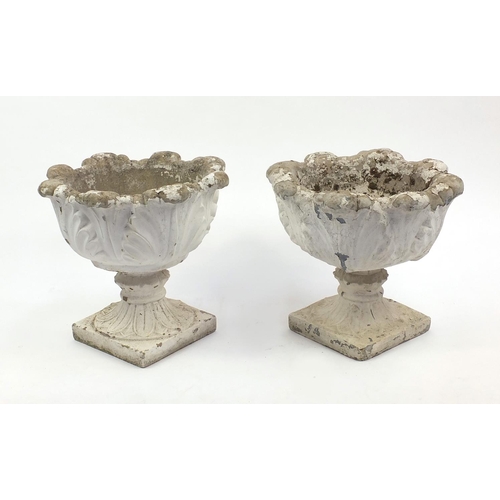 108 - Pair of stoneware garden planters, 43cm high x 50cm in diameter