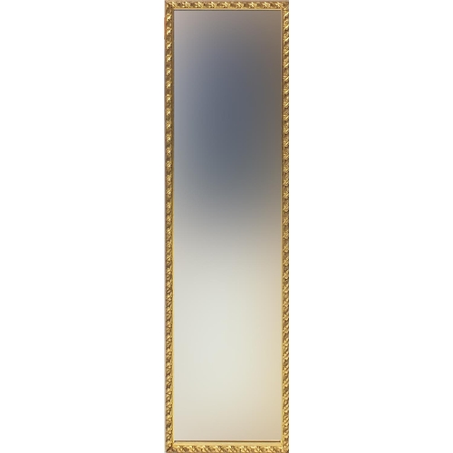 29 - Two gilt framed bevelled edge mirrors, the larger 123cm high