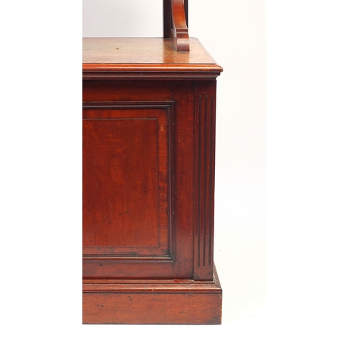 9 - Victorian walnut chiffonier with cupboard door base, 125cm H x 122cm W x 52cm D