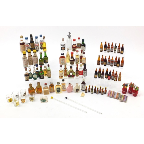 194 - Collection of alcohol miniatures including Dimple Whisky, Harp Lager, Bells Whisky etc