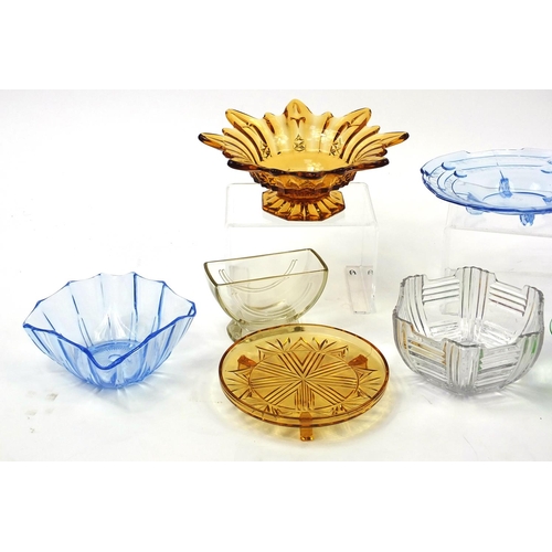 202 - Art Deco glassware mostly fruit bowls and stands