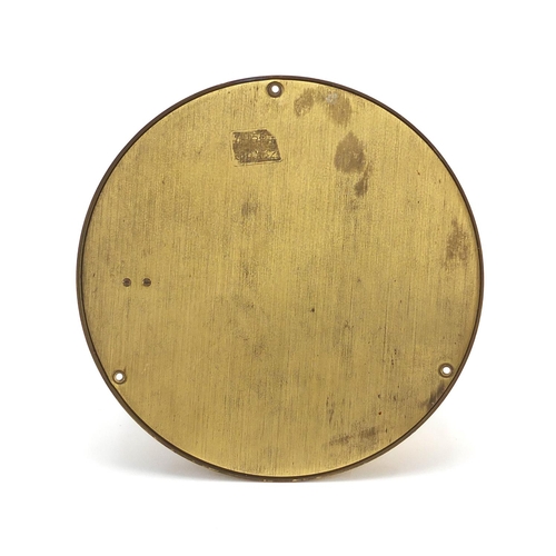 472 - Circular brass ships design clock, the dial marked WEMPE Chronometerwerke Hamburg, 15cm in diameter