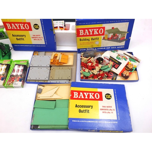 218 - Vintage toys including Subbuteo table top soccer, Scalextric and Bayko building blocks