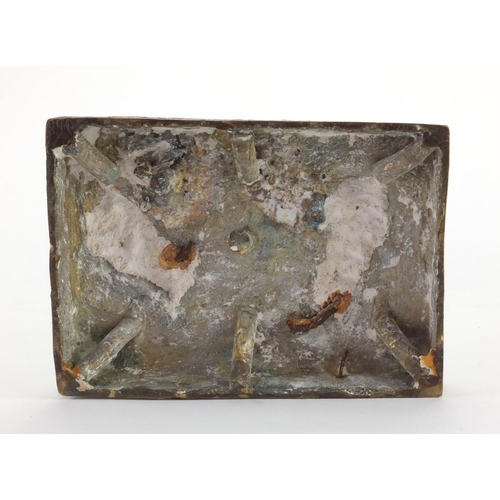 2102 - Bronze study of a standing nude male on rectangular base, 37cm high