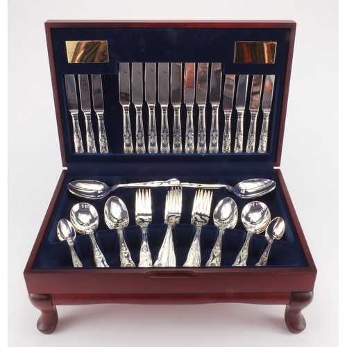 2078 - 58 piece canteen of Sheffield silver plated cutlery, the canteen with cabriole legs, 18cm H x 45cm W... 