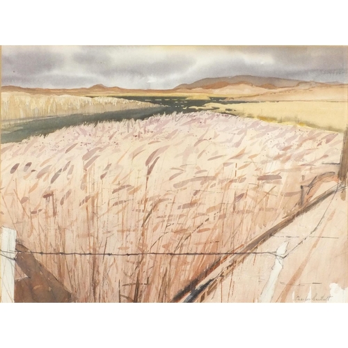 2083 - Charles Bartlett - Marshlands, watercolour, mounted and gilt framed, 56cm x 43cm excluding the mount... 