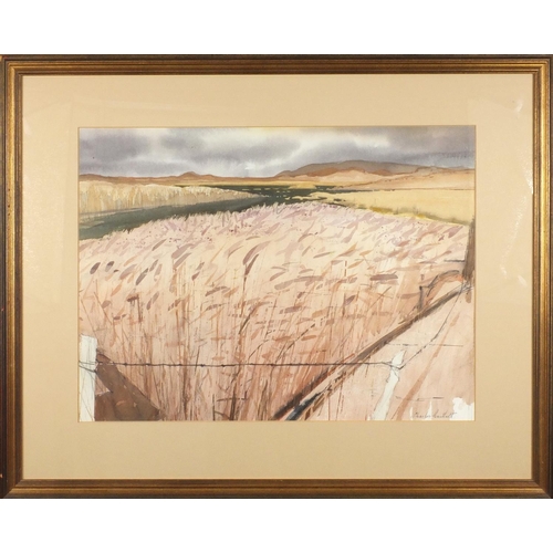 2083 - Charles Bartlett - Marshlands, watercolour, mounted and gilt framed, 56cm x 43cm excluding the mount... 