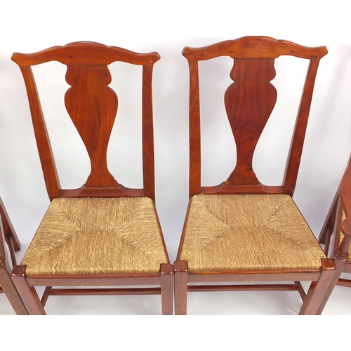 2025 - Theodore Alexander hardwood dining table and four chairs, to include two carvers, the table 7ft x 3f... 