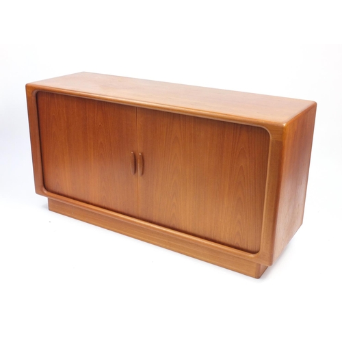 2009 - Danish teak sideboard by Drylund with tambour doors together with table and four chairs, 80cm H x 15... 