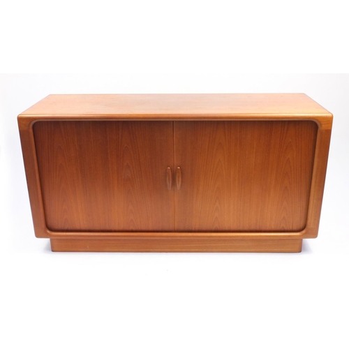 2009 - Danish teak sideboard by Drylund with tambour doors together with table and four chairs, 80cm H x 15... 