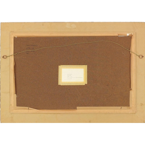 2145 - Eric Roberts - Bolthead oil onto canvas laid onto board, label and inscribed verso, mounted and orna... 