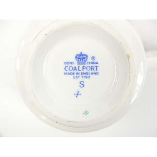 141 - Coalport dinner and teaware, including cups, saucers and dinner plates with floral decoration, each ... 