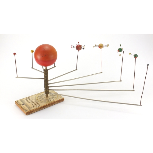 2093 - Vintage rotating model of a solar system, 38cm wide