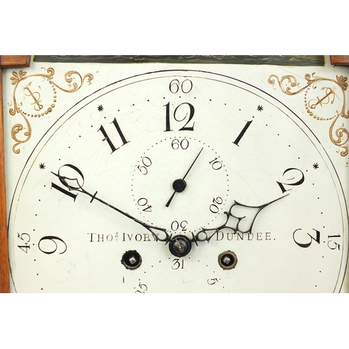 2017a - **WITHDRAWN FROM SALE**
Victorian oak longcase clock, with eight day movement, the dial painted with... 