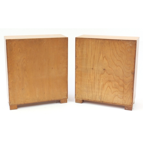 2015a - Two Art Deco limed oak cupboards, retailed by Heals of London, one with glazed door, each 53cm H x 4... 