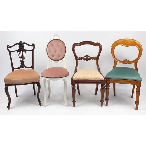 86 - Four Victorian and later occasional chairs