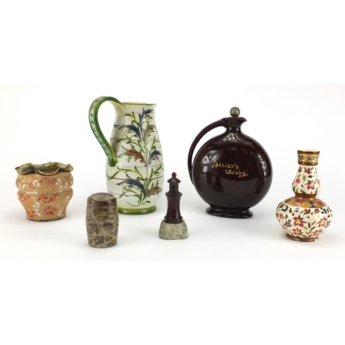 171 - Assorted china including a Denby Glyn Colledge jug, miniature Royal Doulton stoneware jardinière, a ... 