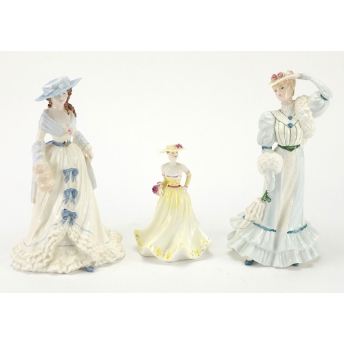2255 - Three Coalport lady figurines, Femme Fatale, Beatrice at the garden party and Kerry, the tallest 21c... 