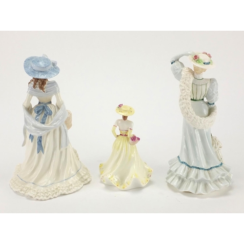 2255 - Three Coalport lady figurines, Femme Fatale, Beatrice at the garden party and Kerry, the tallest 21c... 