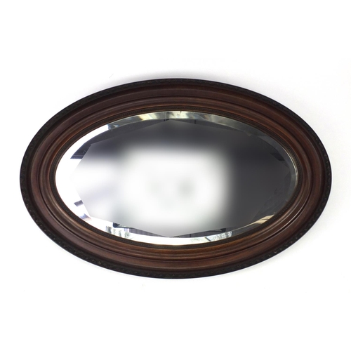 36 - Oval bevelled edge over mantle mirror