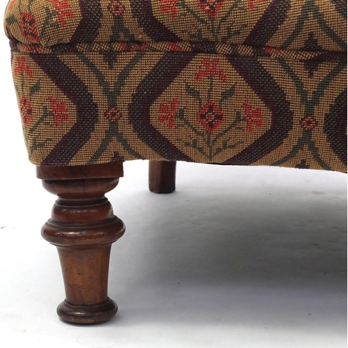 2010 - Victorian walnut framed lounge chair with stylised floral button back upholstery