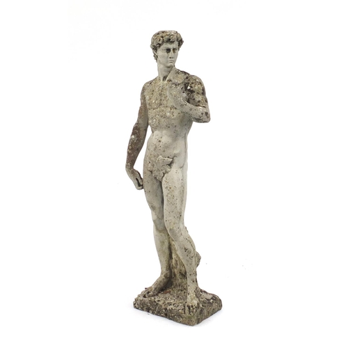 2038 - Classical garden stoneware statue of David, 82m high