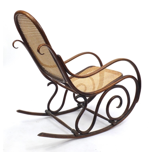 2027 - Thonet style Bentwood rocking chair, 99cm high