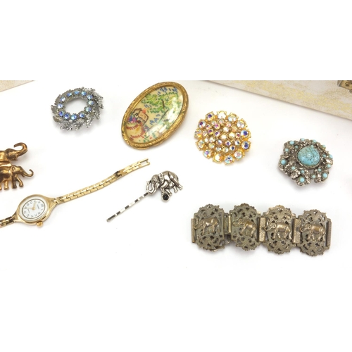 2504 - Vintage and later costume jewellery including silver charm bracelet and selection of charms, wristwa... 