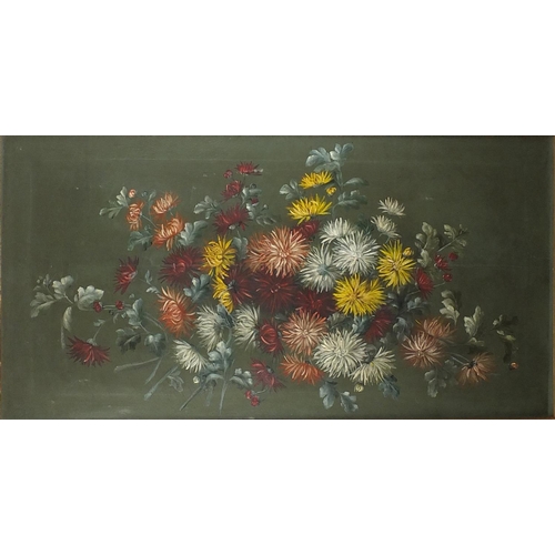 48 - Still life flowers, 19th century oil onto canvas, framed, 109cm x 57cm