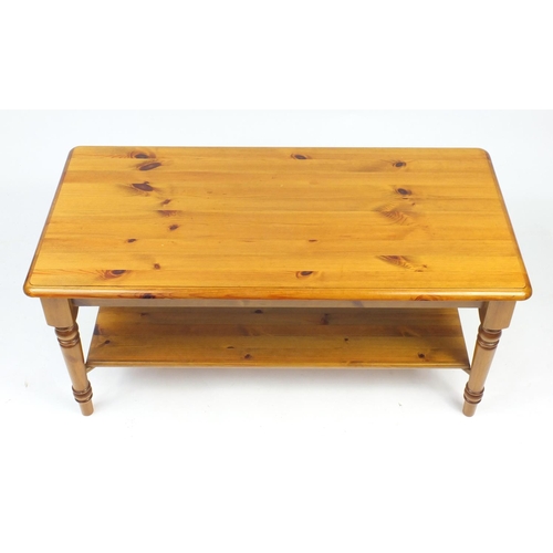 38 - Pine sideboard and coffee table, the sideboard 69cm H x 117cm W x 43cm D