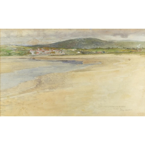 1402 - Stacy Aumonier - Venice and sandy beach, two early 20th century watercolours onto card, mounted and ... 