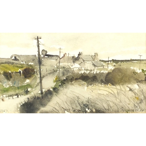 1158 - John Knapp Fisher 1967 – Pembrokeshire outbuildings, ink and watercolour, mounted and framed, 20cm x... 