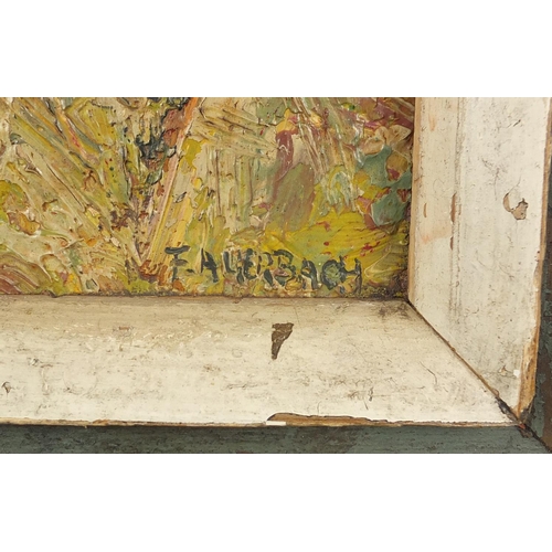 1404 - After Frank Auerbach - Head and shoulders portrait, impasto oil onto wood panel, 17cm x 11.5cm