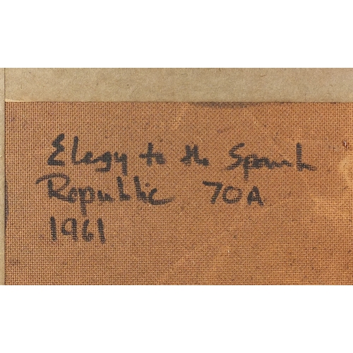 1204 - Abstract compositions, Elegy to the Spanish Republic, 70A and 70B, pair of oil onto boards, both bea... 