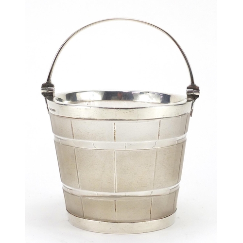 90 - Victorian silver mounted miniature ice pale in the form of a basket, by John Figg, London 1865, 9.5c... 