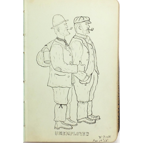 243 - Early 20th century sketch and annotation album including poems, The Seaside Pierrot and Baden Powell