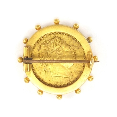961 - ** WITHDRAWN FROM SALE **  Sovereign brooch, dated 189? 2.5cm in diameter, approximate weight 9.0g