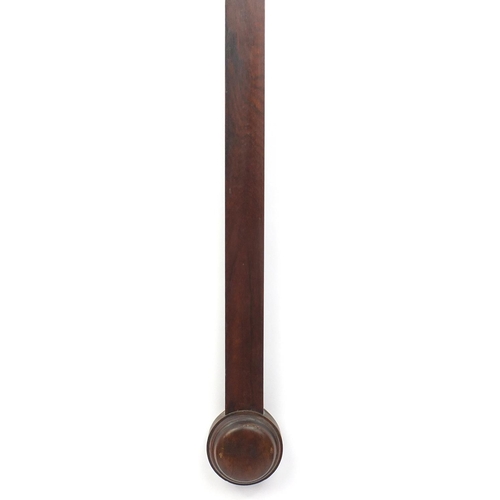 1141 - 19th century rosewood stick barometer by W Heath of Plymouth, 89cm high