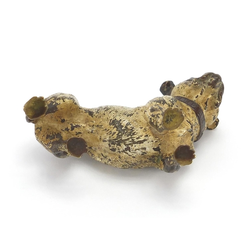 29 - Austrian cold painted bronze Bulldog, stamped Geschutz to the underside, 11.5cm in length