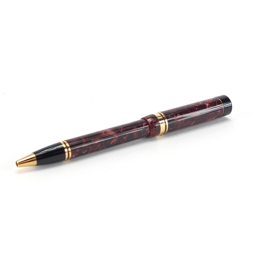 118 - Parker red marbleised centennial ball point pen with box