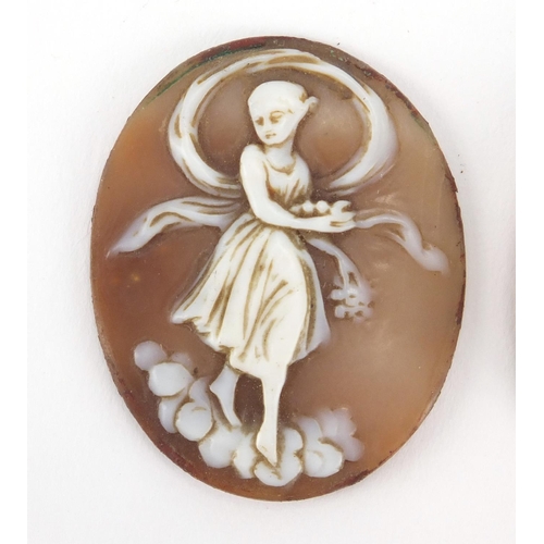 1031 - Four Victorian and later carved cameo panels, the largest 5cm in length