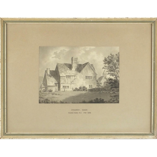 1197 - George Dawe R.A. - Stanway, Essex, 19th century watercolour wash, label inscribed Sotheby's Auction ... 