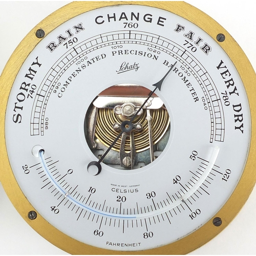 1147 - West German compensated precision barometer by Schatz, 18cm in diameter