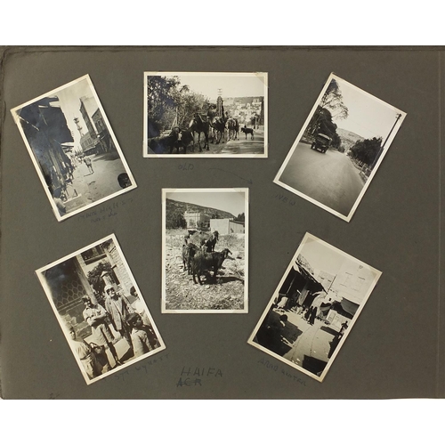 271 - Album of mostly black and white photographs taken during World War II in Haifa Tel Aviv and Athlit, ... 