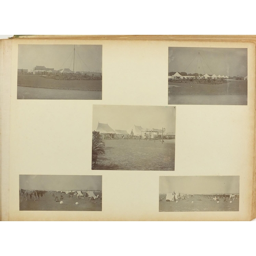 249 - Black and white photographs arranged in an album of subjects in India including various buildings in... 