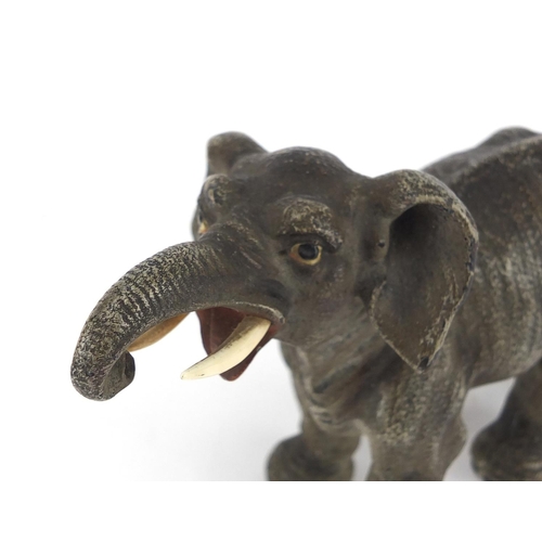 28 - Austrian cold painted bronze elephant, 15cm in length