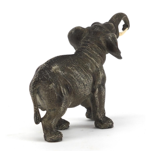 28 - Austrian cold painted bronze elephant, 15cm in length