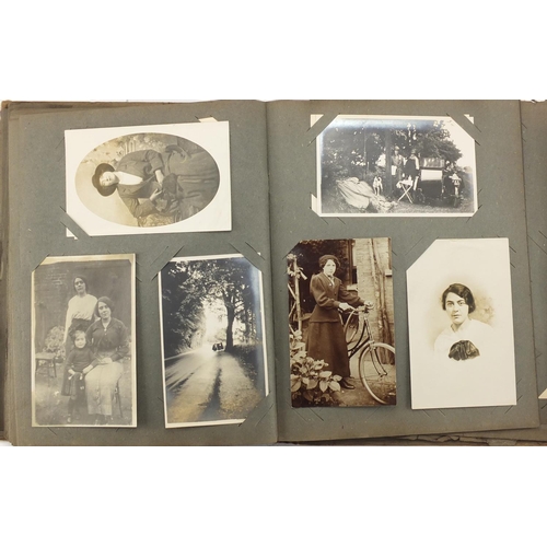 260 - Good album of predominantly black and white postcards, some photographic, including memorials, stree... 