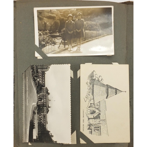260 - Good album of predominantly black and white postcards, some photographic, including memorials, stree... 