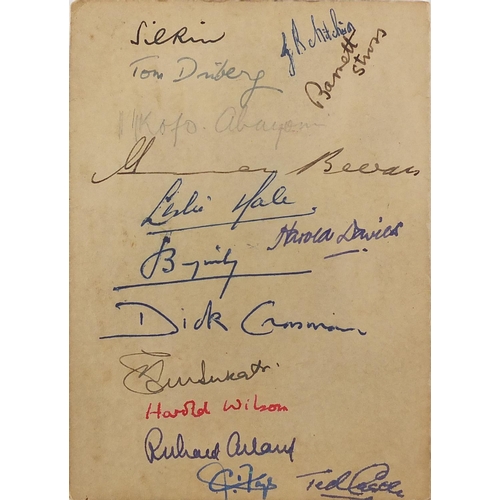 241 - Autographs and written ephemera including a House of Lords African dinner menu July 18th 1951, signe... 